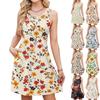 Women's Casual Fashion Breathable Flower Printed Vest Dress With Pockets