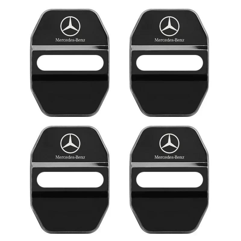 BTP5   4PCS Car Door Lock cover Protect Buckle Cover Latch Stop Anti Rust Car Accessories For Mercedes Benz W211 W210 W213 W203 W205