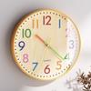 Non Ticking Silent Electronic Clock Colorful Children Clock Numeral Wall Clock  Bedroom Decor