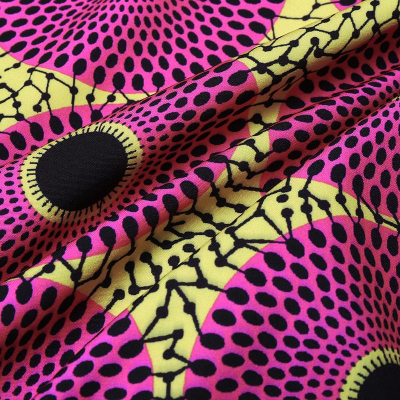 Женское повседневное свободное платье больших размеров с воротником-стойкой и длинными рукавами с принтом