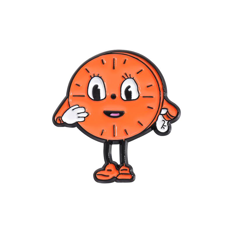 MM Clock Enamel Pins Custom Movie Character Brooches Lapel Badges Cartoon Funny Jewelry Gift for Fans Kids Friends