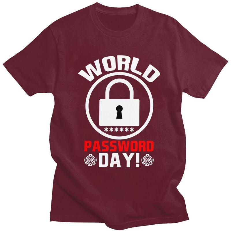 Custom Lock World Password Day Password Day Gift T Shirts for Unisex Pure Cotton Tees Tshirt Short-Sleeve Casual T-shirt Clothing