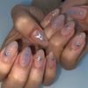 Серебристые Ногти с Звездным Узором - Накладные Короткие Ногти - Типсы для Маникюра