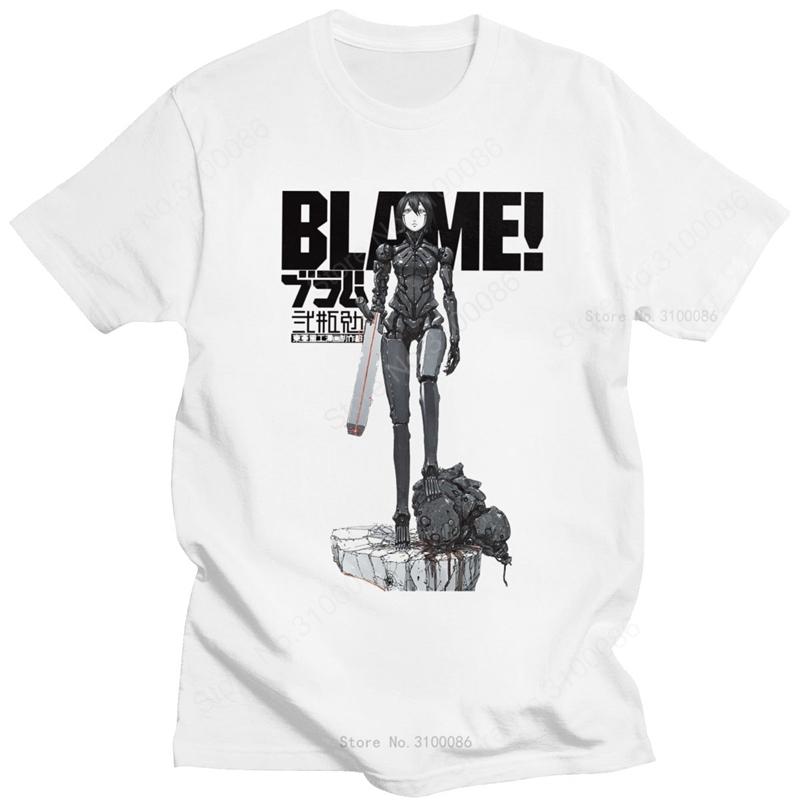 Blame 003 T Shirts Men's Cotton Hipster T-Shirt Sidonia Manga Heavy Industries Nihei Tsutomu Anime Tshirt Short Sleeve Tee Top