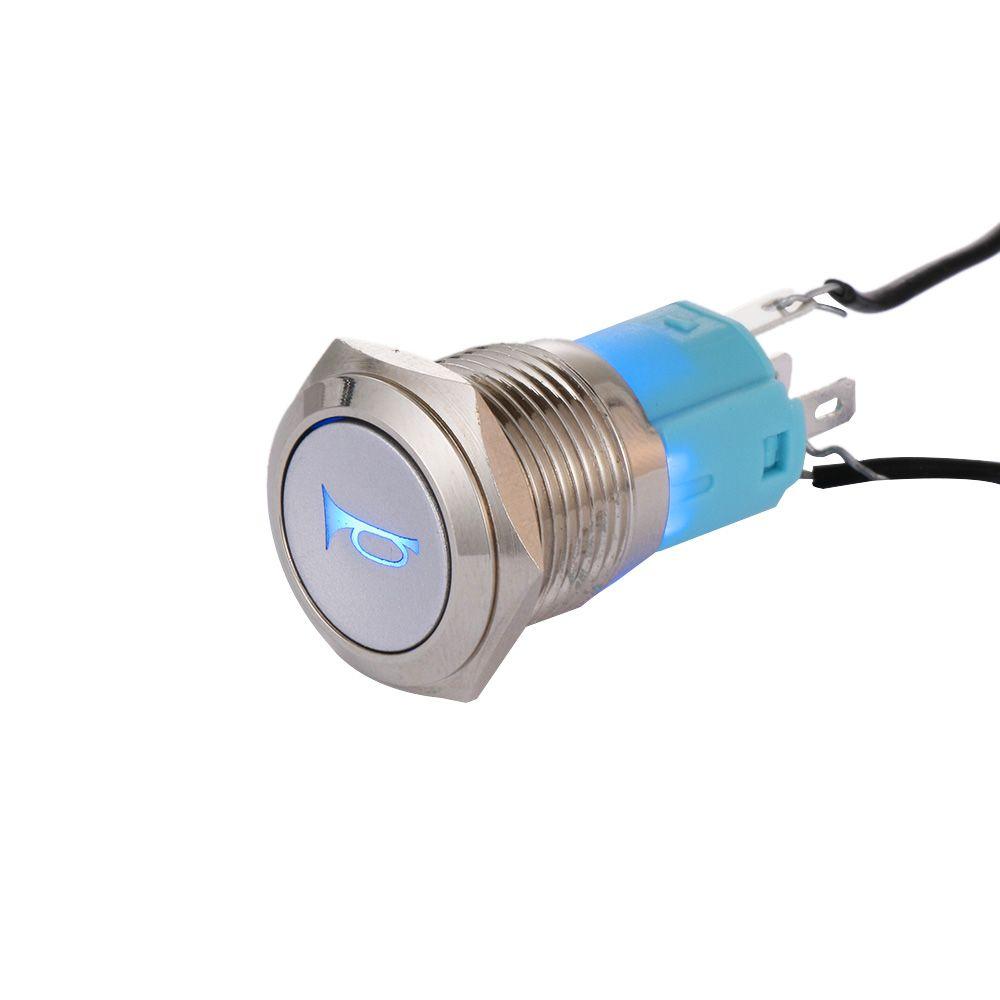 16MM Car Horn Reset LED Push Button Momentary Switch Auto Household Gas Water Heater Light Push Button Automobile Accessories