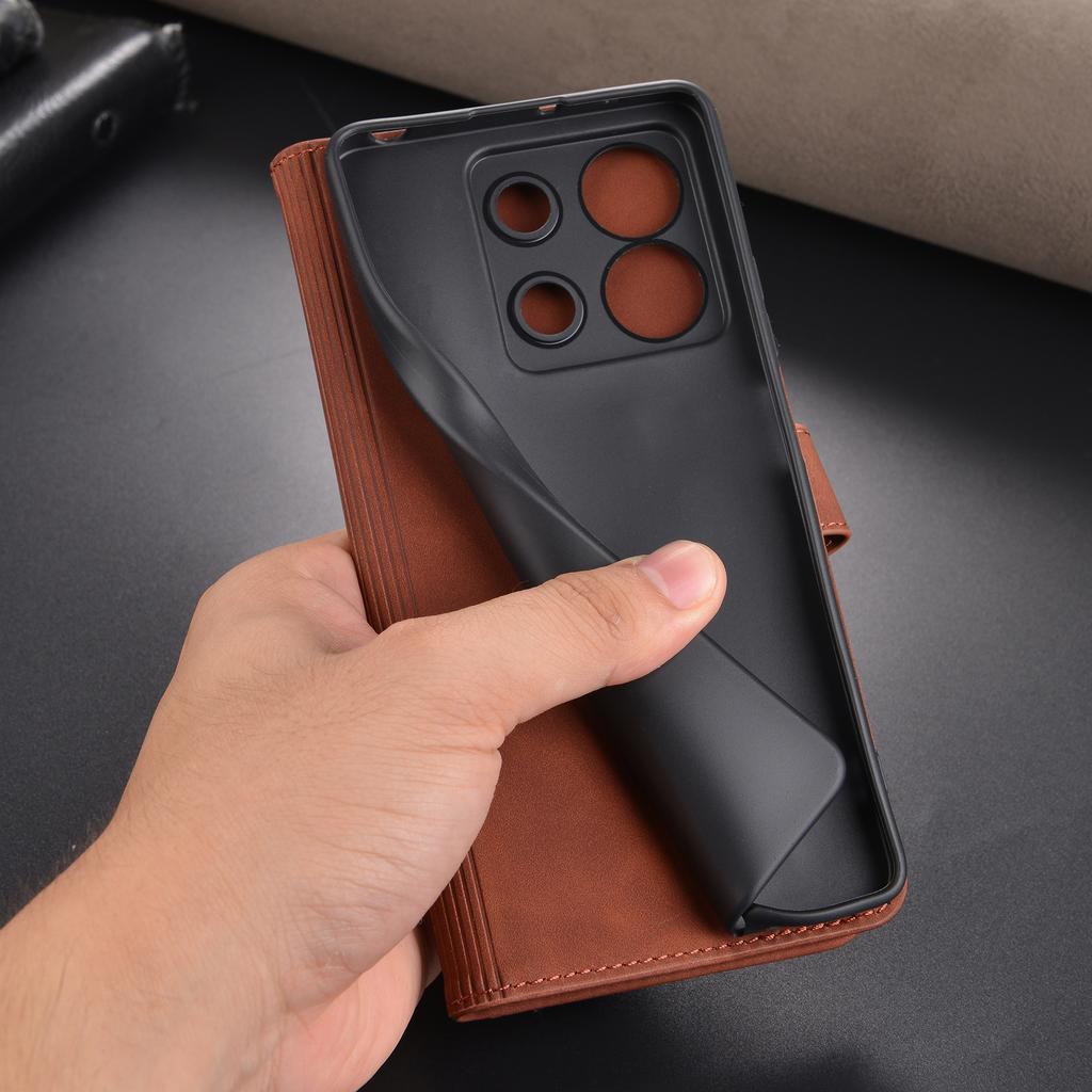 AZNS Для Xiaomi Redmi Note 13 5G Чехол для мобильного телефона Кожа+ТПУ Внутренняя подставка-чехол