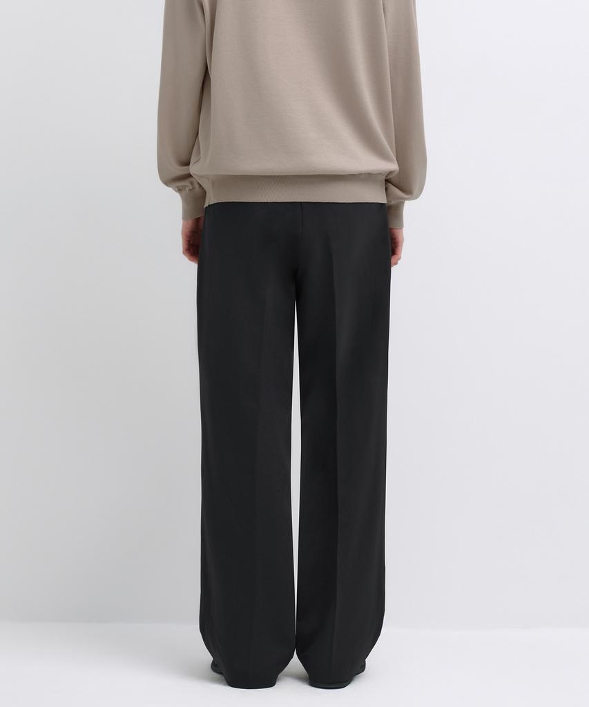 MUSINSA STANDARD Real Wide Hidden Banding Slacks [Dark Gray]