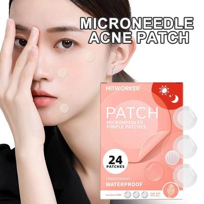 24Pcs Invisible Microneedle Acne Patch Painless Fade And Repair Acne Patches Blemishes Pimples Cover Patch Daily Unisex Skincare
