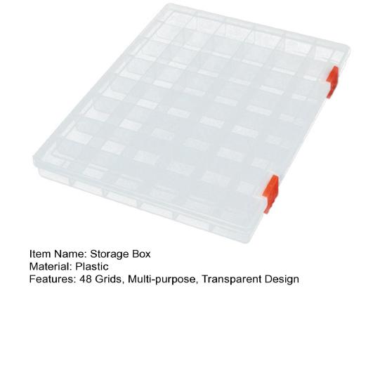 Fishing Bait Storage Box 48 Grid Design Transparent Compact Portable Wide Application Lure Organizer Fishing Hook Case