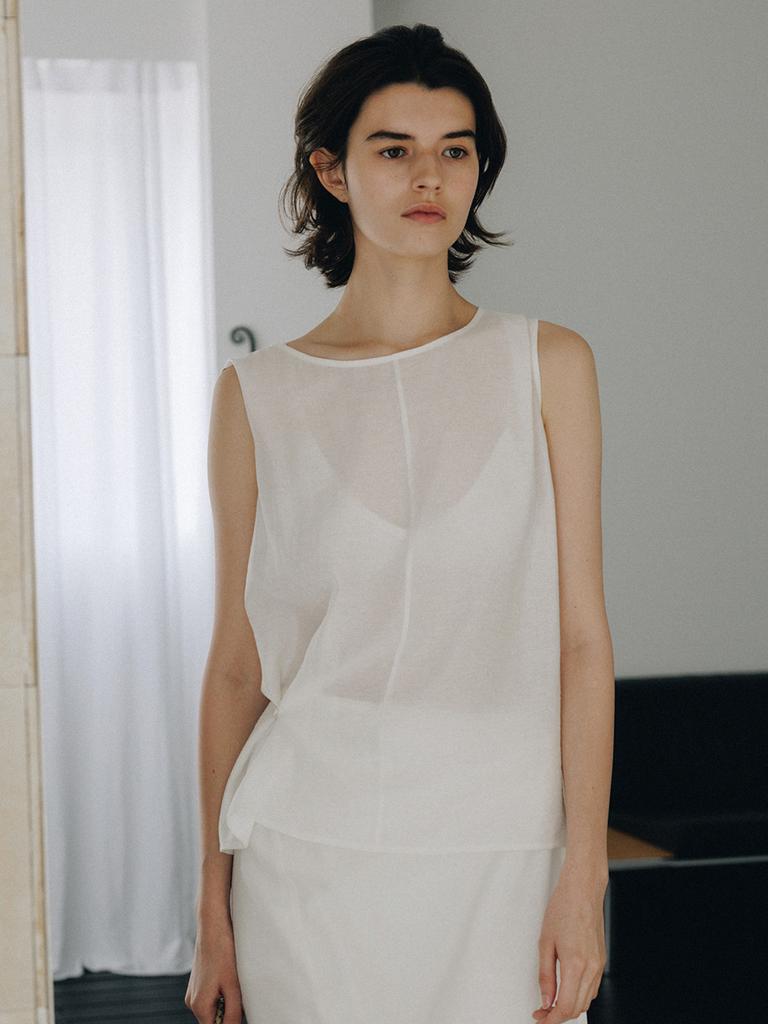 LOEUVRE Boatneck Sleeveless Top Sw6Mb748_2Color