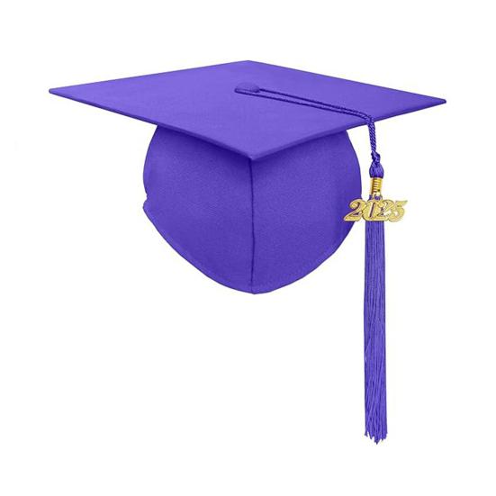 Выпускная шапочка с кисточкой 2025 унисекс взрослые матовые выпускные шапочки для церемоний бакалавра средней школы