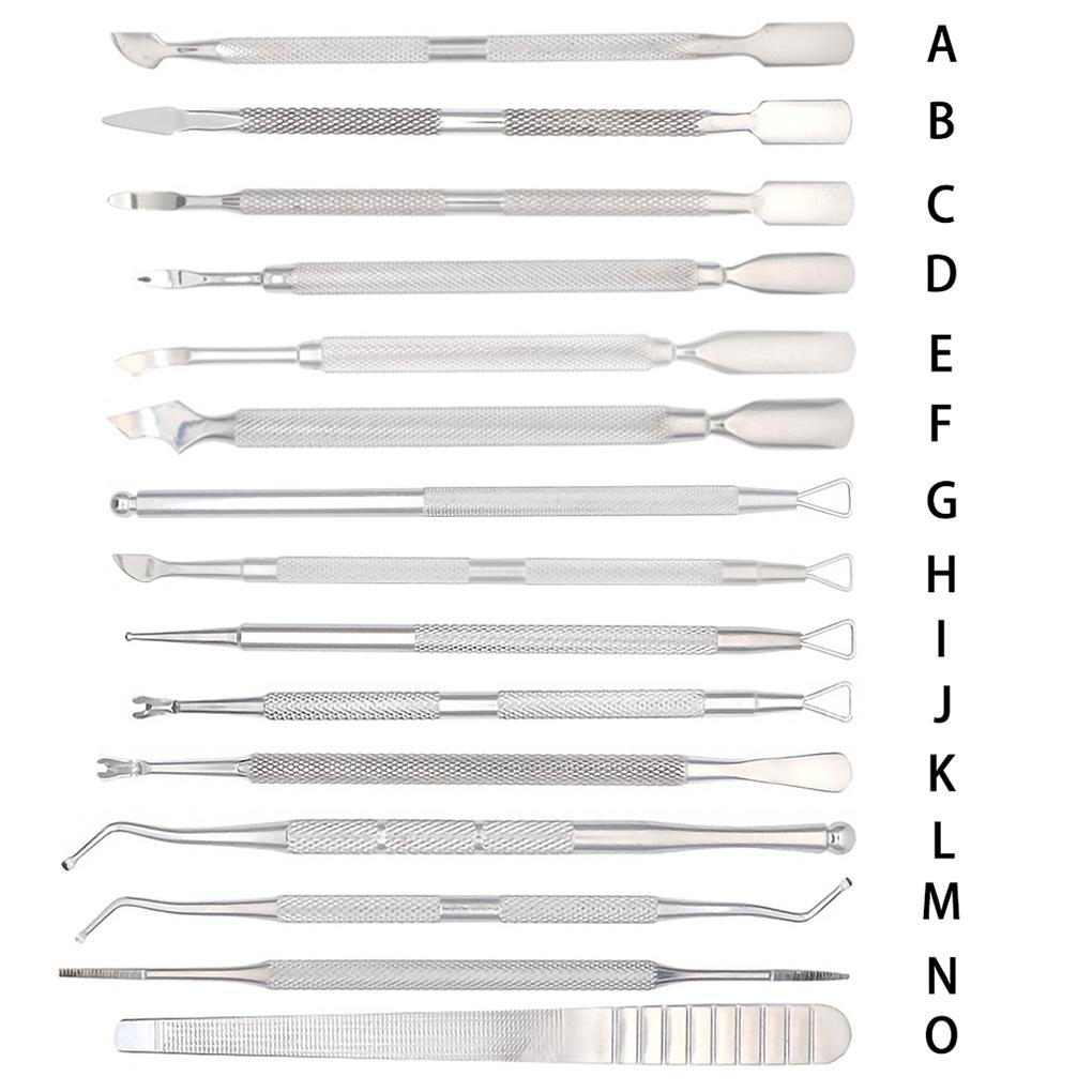 Dual-head Nail Cuticle Pusher Spoon Stainless UV Gel Polish Removal Trimmer Dead Skin Grinding Rod Manicure Tool Dropship