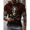 Mens T Shirt Horror Retro Skull Fashion T Shirt Summer Casual Short Sleeve Tee Hop Streetwear Mens Clothing Personality Tops