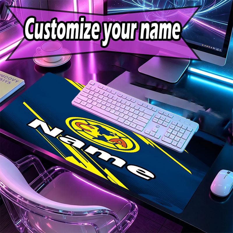 Custom Name Personalized Club America Pattern Mousepad, Laptop PC Desk Mat, Decorative Desk Mat for Home Keyboard Pad Gift