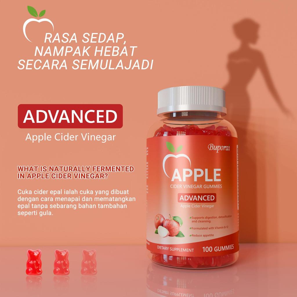 Apple cider vinegar gummies, containing vitamin B12, support digestive health, suitable for adults.
