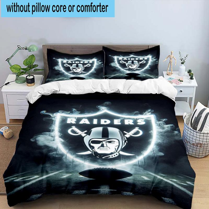 3PCS Rai-ders Football Legacy 3pcs Bedding,Including 3PCS Duvet Cover And 2pcs Pillowcases Perfect for Christmas,Ideal for Bedroom, Dormitory