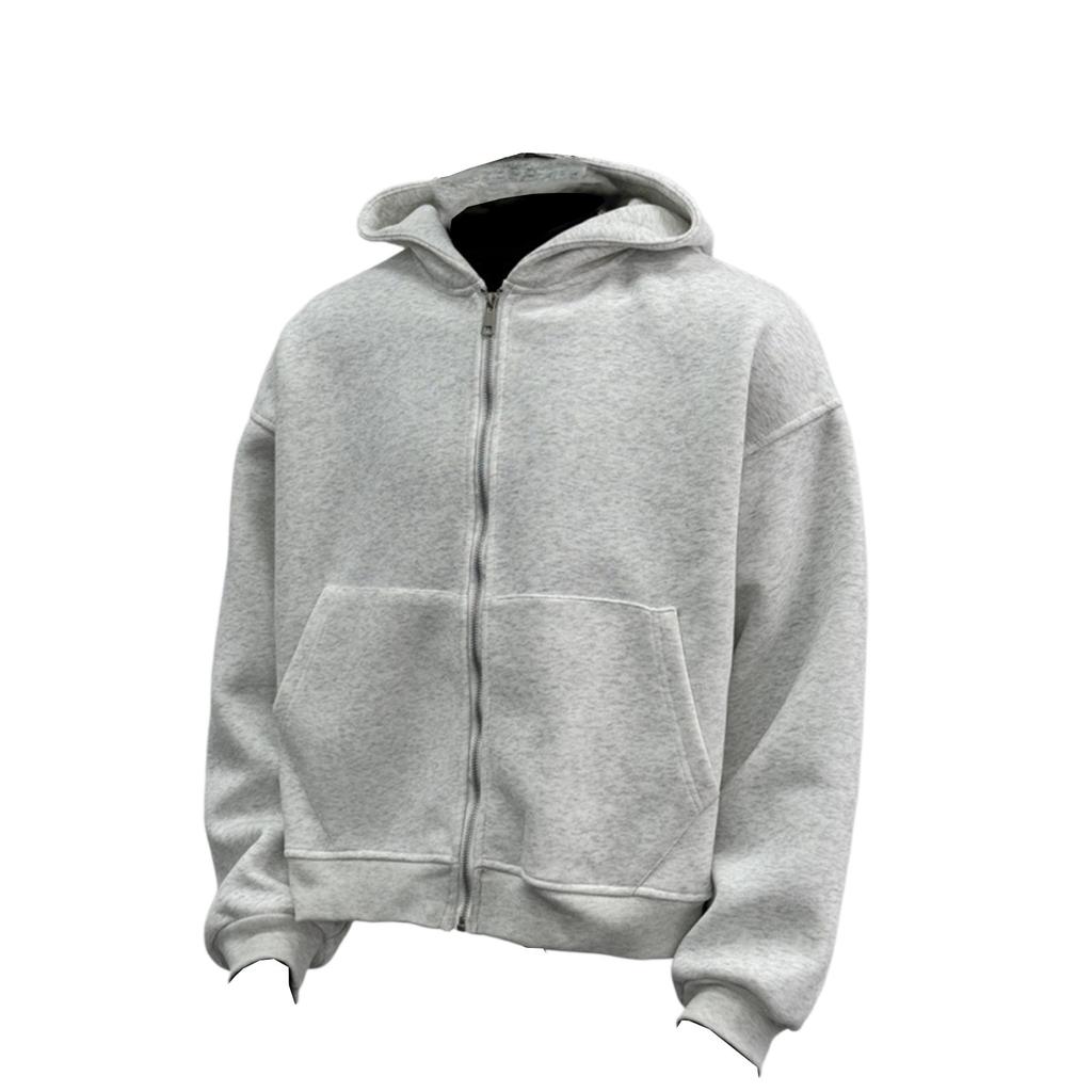 Women's  Fashion Zipper Hoodie Long Sleeve Hooded Pullover Sweatshirt Casual Solid Color Tops With Pockets