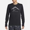 Nike Футболка с круглым вырезом и длинным рукавом с принтом алфавита и геометрическим узором, мужские топы, черные FN0828-010