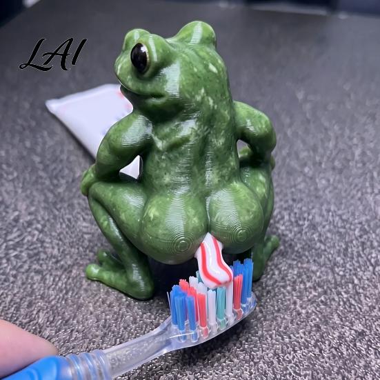Plastic Toothpaste Pump Dispenser Funny Frog Dispenser Creative Bathroom Squeezer Cap Saver for Countertop Standard Tubes Novelty Gag Gift