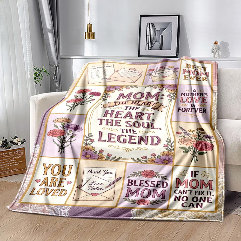 Mother's Day Greeting Blanket Suitable for sofas,travel, living rooms also a good gift for friends and family Suitable for all seasons.
