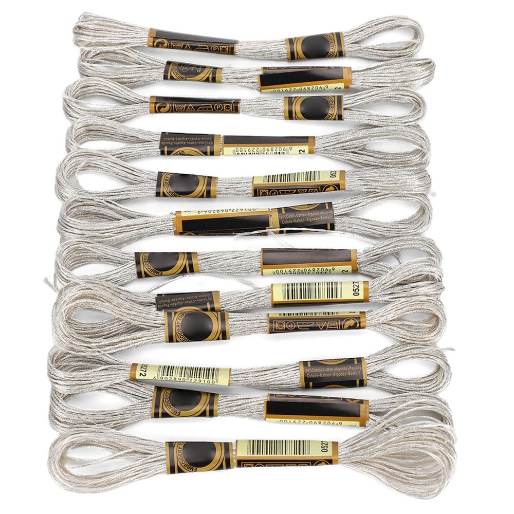 24pcs Polyester Thread Cross Stitch Threads Silver Glossy HandMade Yarn Embroidery Floss  DIY Craft