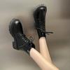 Boots Women's Short Boots 2024 Autumn and Winter New Thick-soled Martin Boots Skinny Boots Short Boots Lace-up Single Boots
