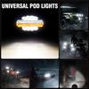 5" 144W 7000LM 6500K & 3000K LED Pods Off Road LED Light Bar Spot Flood Combo Oval Amber Work Light Fog Lights Driving Lights
