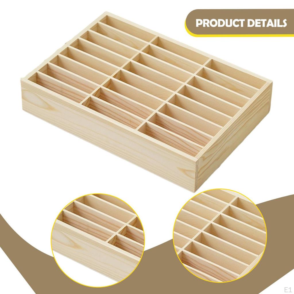 Деревянный ящик для хранения телефонов 24 ячейки, компактный органайзер для рабочего стола для управления дисплеем, держатель для телефона для