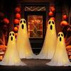 Adjustable Height LED Lighted Ghost Decorations For Halloween Outdoor Indoor Party Haunted House With Windproof Water Base