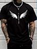 Wings Print Men's Creative Top, Casual Short Sleeve Crew Neck T-shirt, Men's Clothing For Summer Outdoor