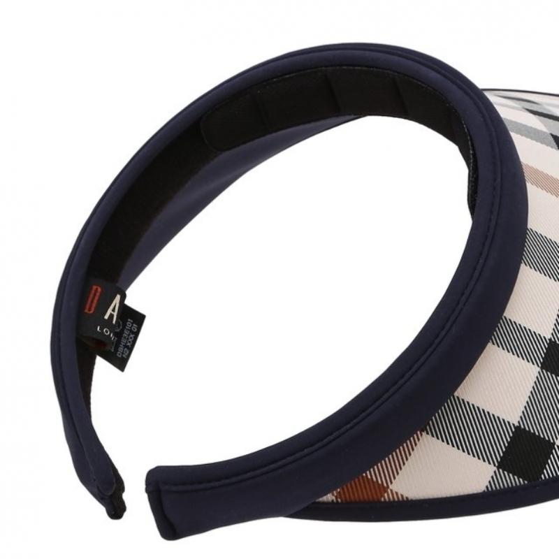 Daks Navy Check Sun Cap [wide Brim] Dbhe4f101n2
