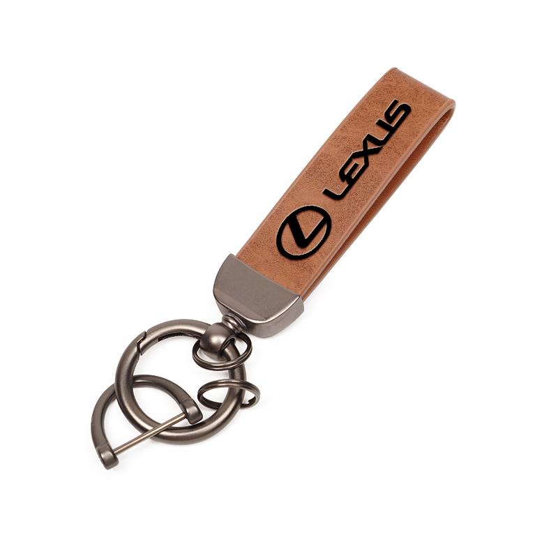 Car Vintage Leather Keychain Ring Zinc Alloy Key Chain Valve Cap For Lexus ES LM GS IS NX RX LX RZ CT IS250 IS430 RX300 ES300H FP2