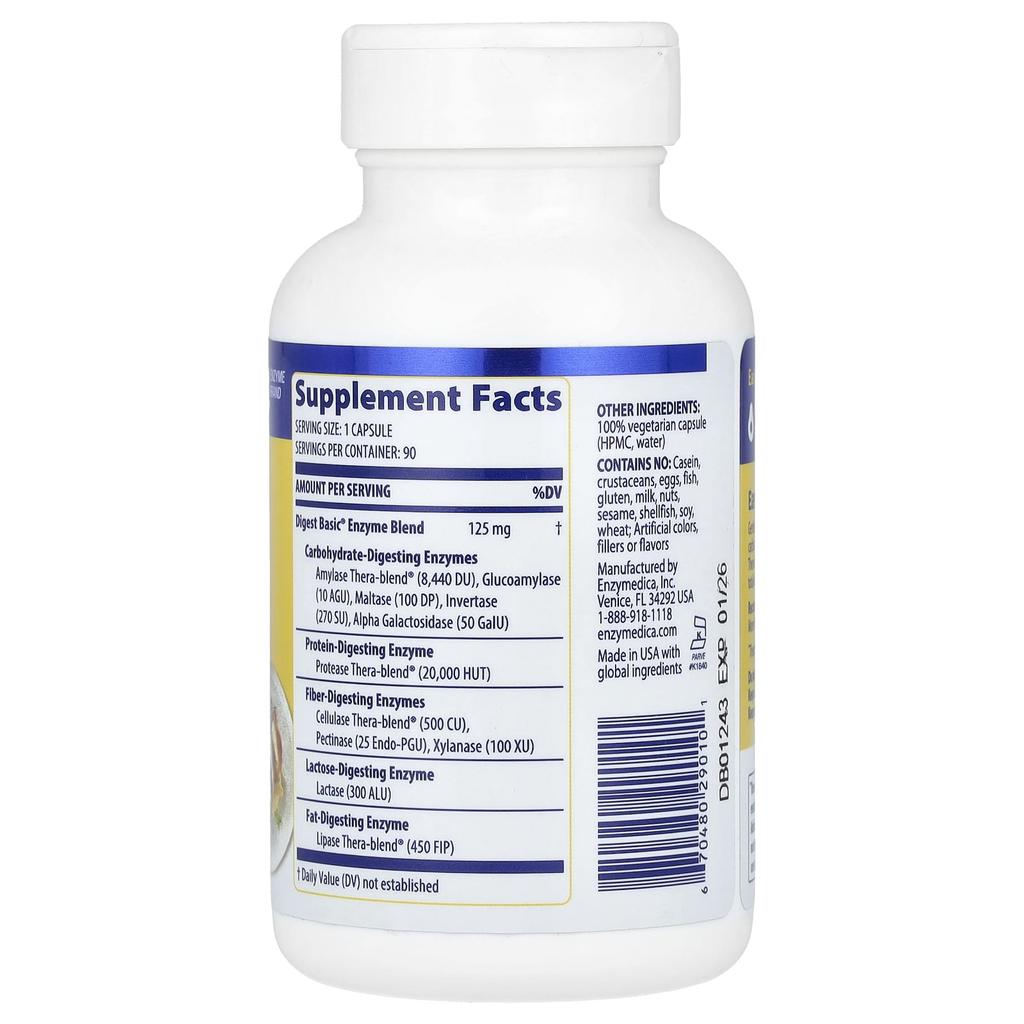 Digest Basic, Essential Enzyme Formula, 90 Capsules