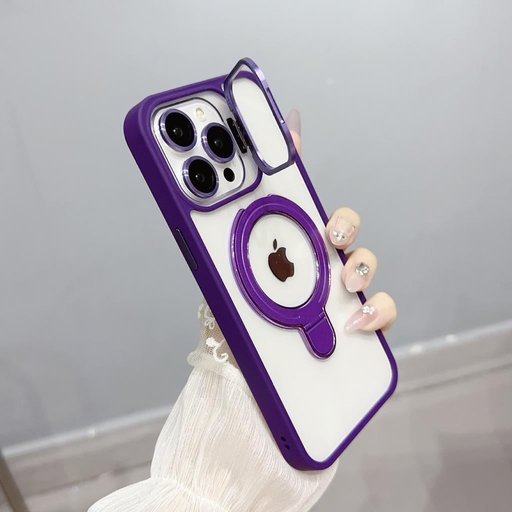 Подходит для IPhone16Promax Двойная подставка Сильный магнитный чехол для телефона, Защитный чехол от падений Apple 15 14