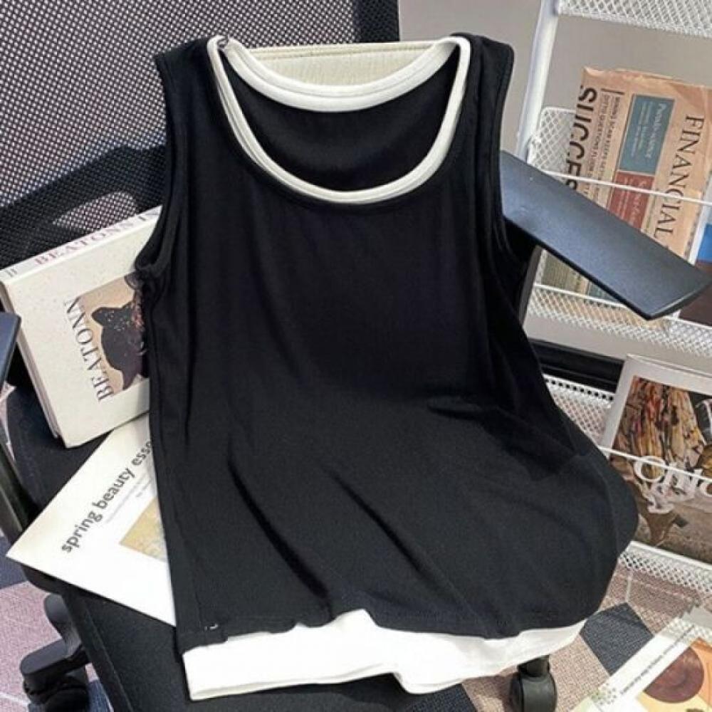 Navava Sleeveless T shirT Layered Color Block nT2746