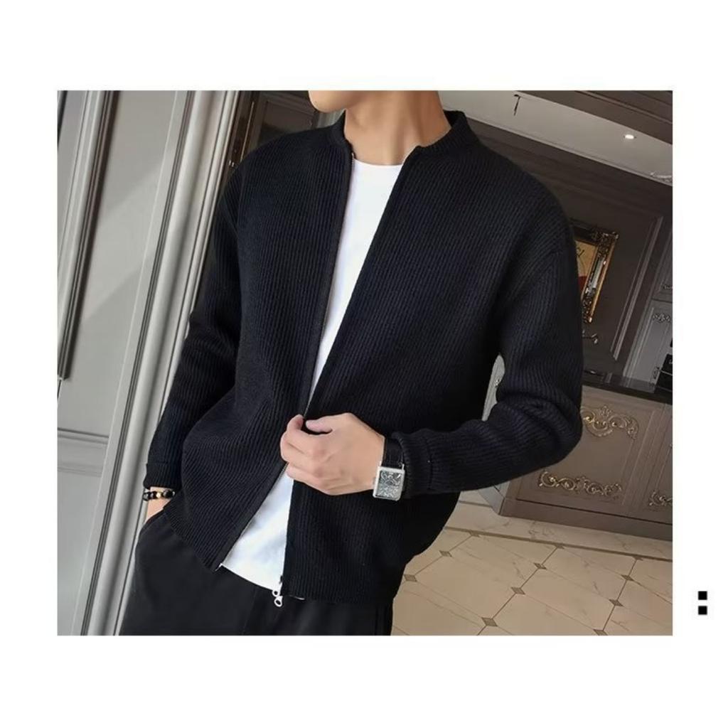 Large Size Sweater, Knitted Sweater Jacket, Men's Cardigan Jacket, Warm and Slim Fit Sweater