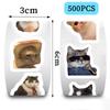 500 Pictures/roll Roll Stickers Tape Cat Expression Handbook Material Decorative Envelope Seal Stickers