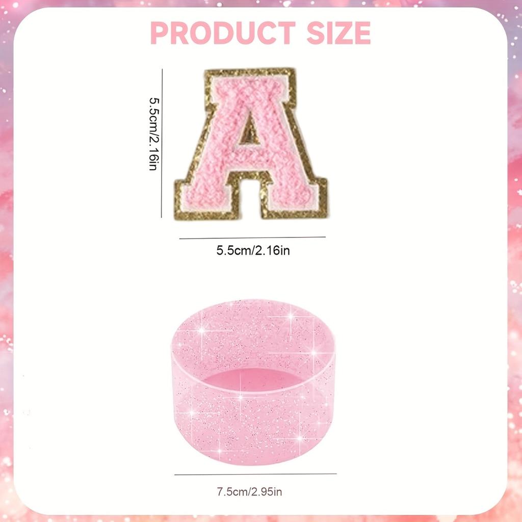 8pcs Cup Accessories for Cup 30oz 40oz Includes Butterfly Straw Cover Cap Silicone Boot Alphabet Handle Charm Initials Sticker