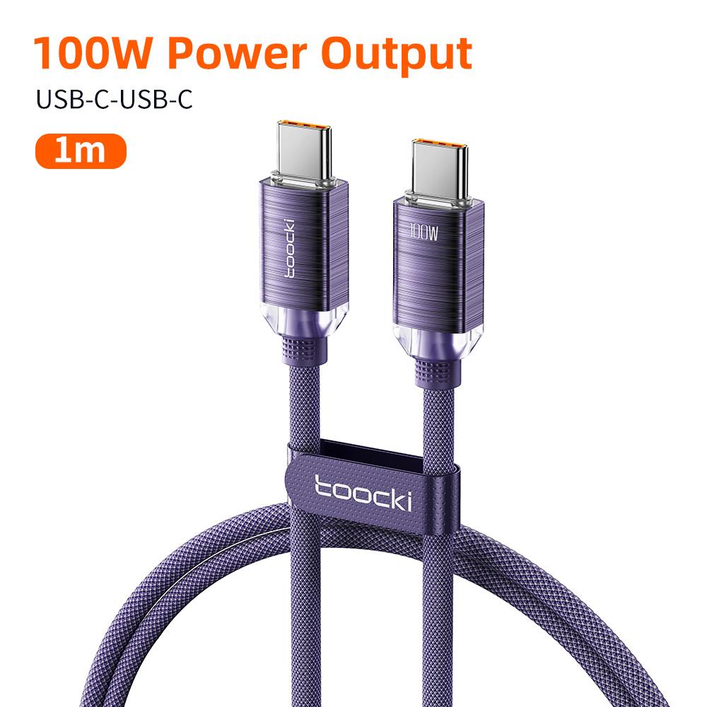 Toocki PD100W Fast Charging Cable USB C To C For iPhone 15 Type C To Type C Wire Phone Charger For Samsung Xiaomi Hoco Data Cord
