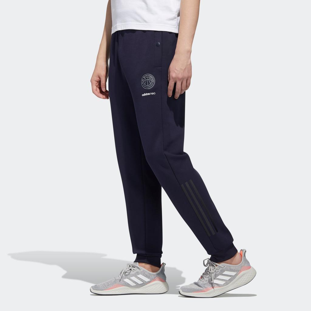 adidas Neo Дышащие Удобные Повседневные Полосатые Спортивные Длинные Брюки Мужские Брюки Легендарный Чернильно-Синий GJ8957