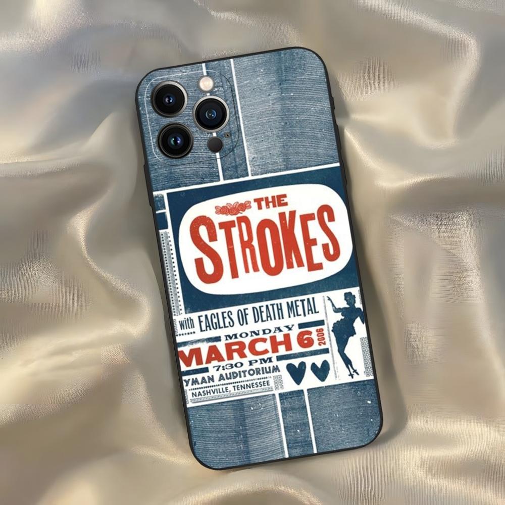 The Strokes Phone Case for Iphone 16 15 14 13 12 11 Pro Max Xr X Xs Mini 8 Plus SE 2022 Black Soft Silicone Cover