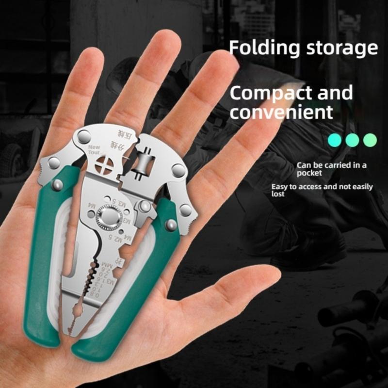 Professional Cable Stripper Processing Pliers Combining Wire Stripping Functions Insulation Trimming Terminals Crimping