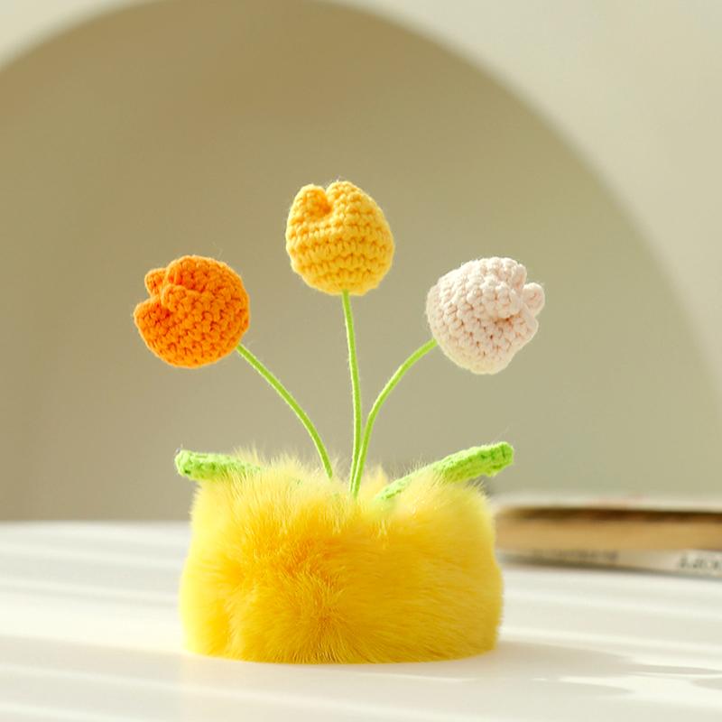 1 шт. Подсолнух сувенир плюшевые праздничные подарки плюшевые украшения для дома имитация горшечного растения тюльпан пряжа