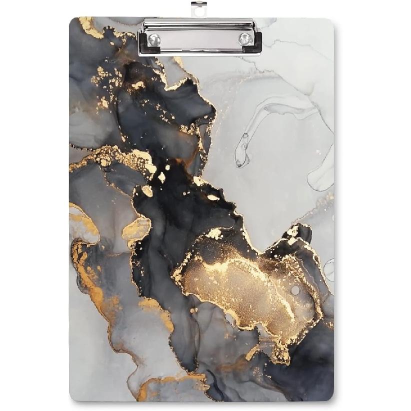 WAVEYU Cute Clipboard, Decorative Office Fashion Hardboard Wood Nursing Clip Board for Standard A4 Letter Size for Students, Women,12.5"x 9",