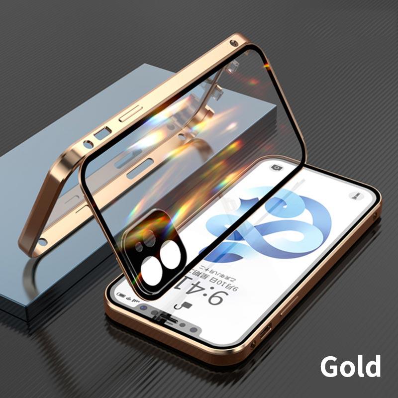 Роскошный металлический чехол для телефона с магнитной адсорбцией для IPhone 15 11 12 13 14 Pro Max X XR XSMax, чехол для объектива, защитный стеклянный чехол на 360°