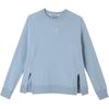 Sports Lifestyle Series Solid Color Casual Round Neck Warm Loose Split Long Sleeve Sweatshirt Women Sweatshirt Light-Blue 686392-79