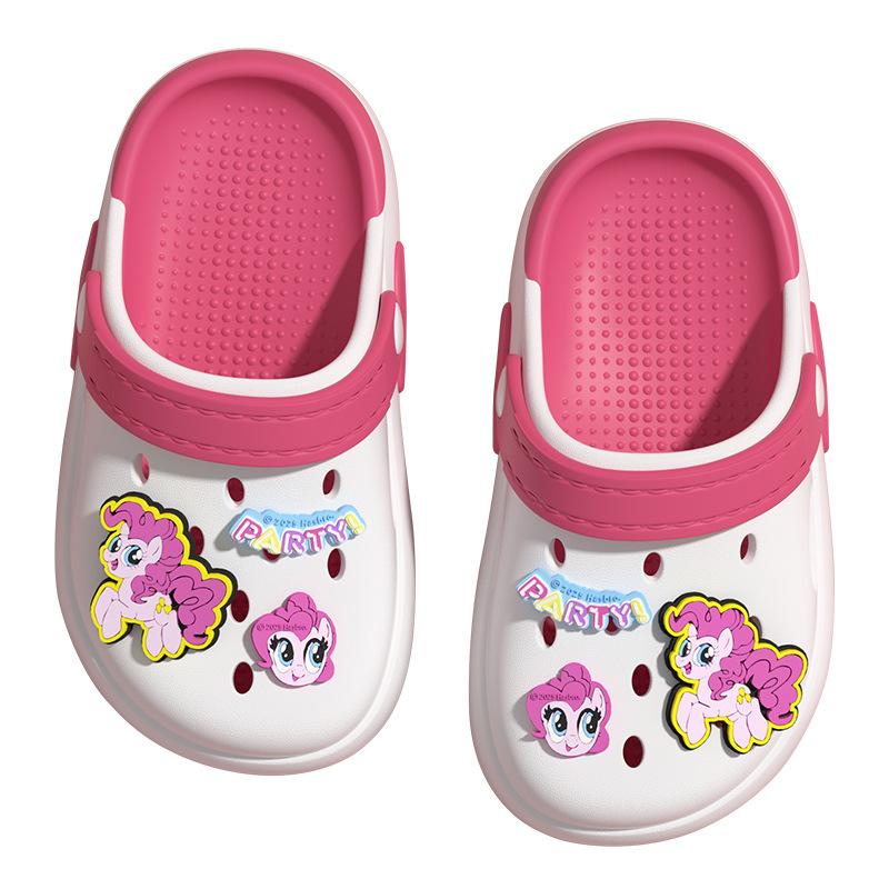 Женские клоги My Little Pony Пинки Пай для улицы, детские нескользящие сандалии для пляжа, закрытые тапочки для девочек
