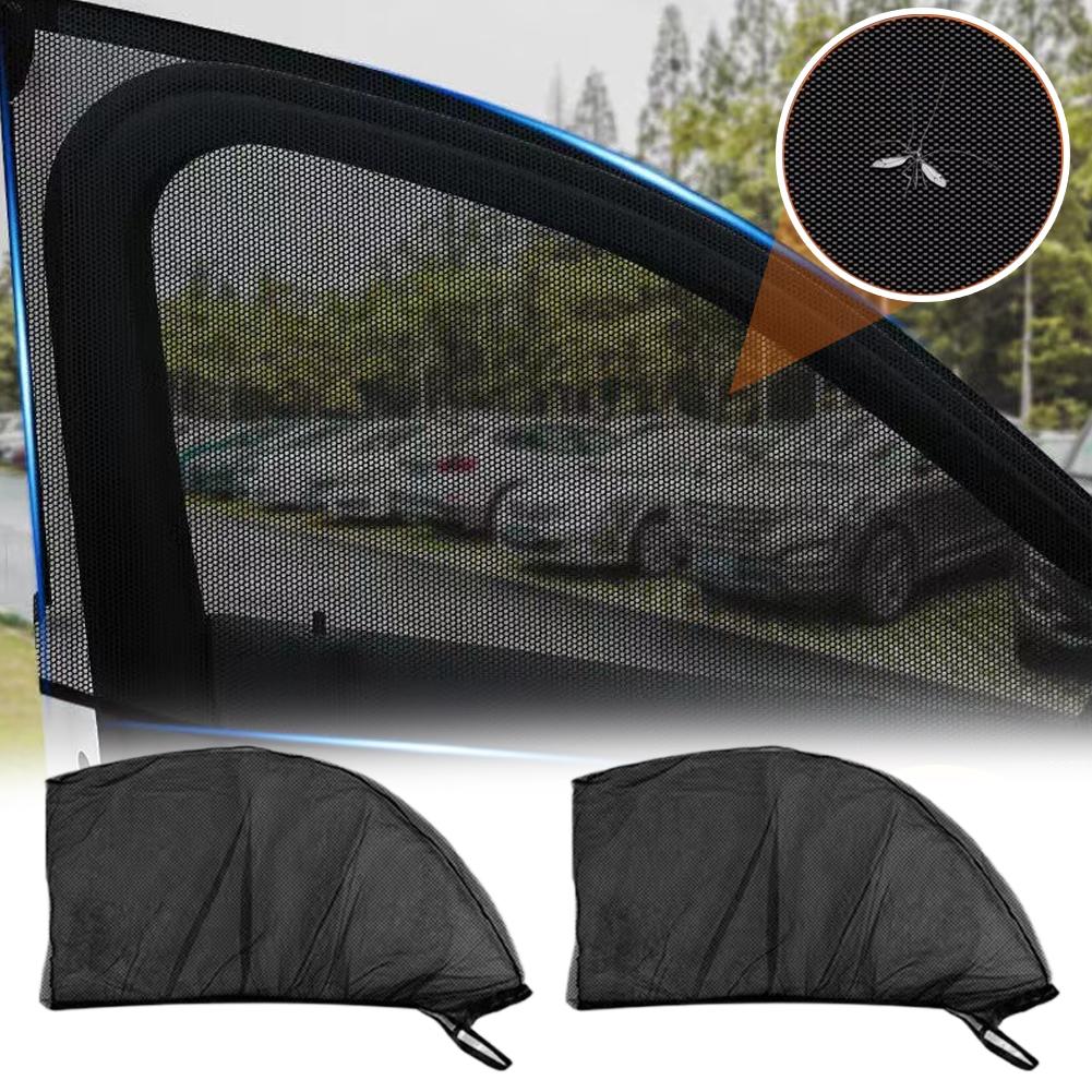 Premium Universal Car Side/Rear Window Mosquito Net, 2PCS Universal Breathable Mesh Curtain for Anti-Mosquito & Sun Protection