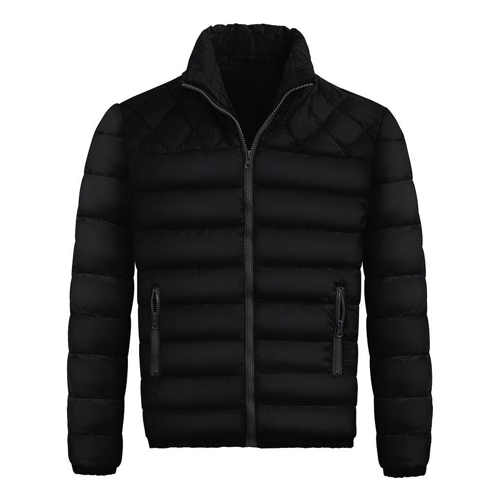 Men's Autumn Winter Zipper Warm Down Jacket Packable Light Coat