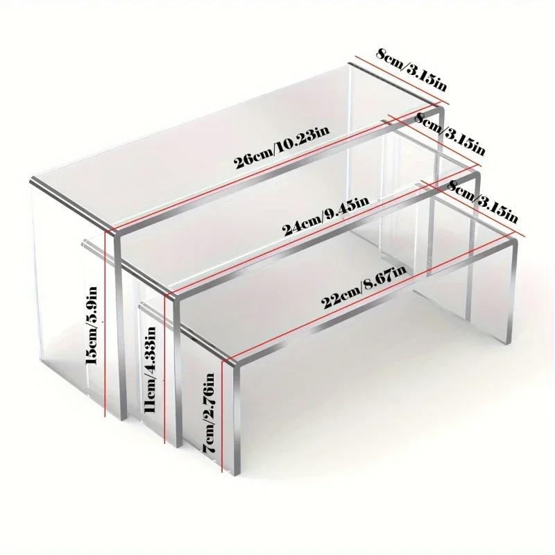 Latest Models 3Pcs Acrylic Display Stand Acrylic U Shape Display Stand Durable Lightweight Cupcake Holder Dessert Display